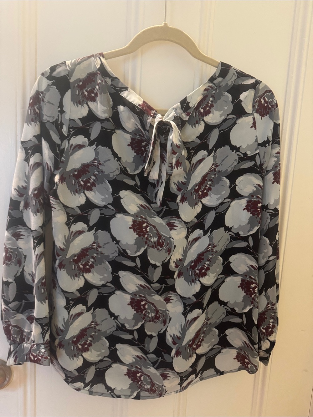 Floral Blouse with Tie Back